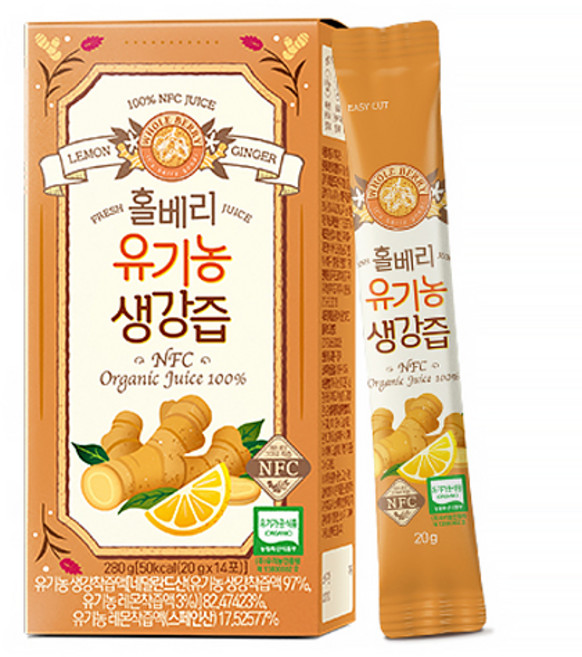 홀베리 유기농 생강즙, 280g, 1개