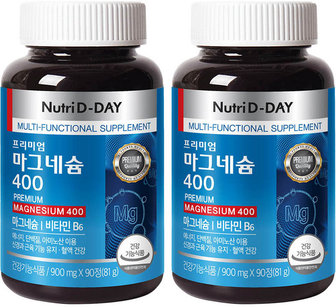 뉴트리디데이 프리미엄 마그네슘 400, 90정, 2개