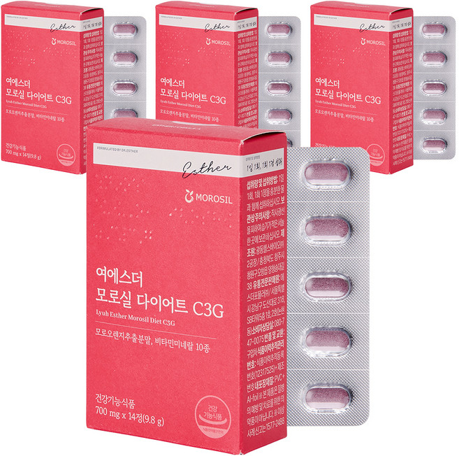 에스더포뮬러 여에스더 모로실 다이어트 C3G 9.8g, 14정, 4개
