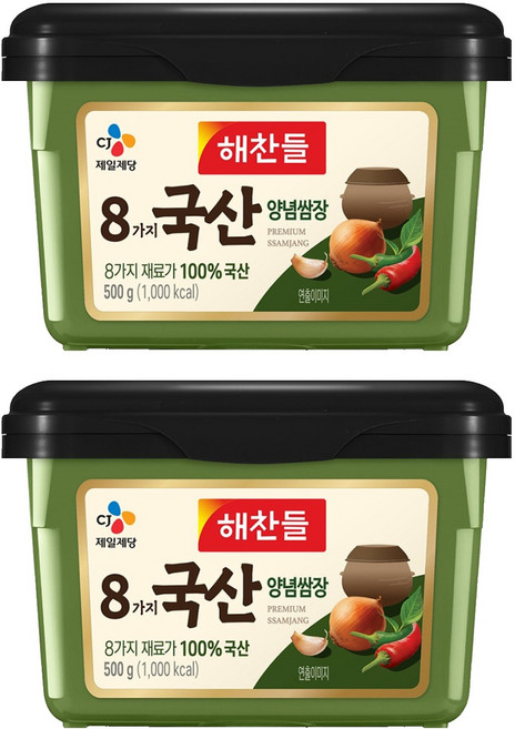 해찬들 8가지 국산 양념쌈장, 2개, 500g