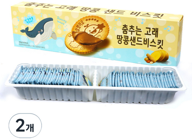 춤추는 고래 땅콩 샌드 비스킷, 2개, 390g