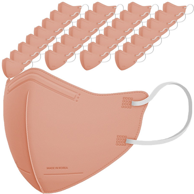 아에르 피크 라이트핏 보건용 마스크 KF80 S, 코랄핑크, 1개입, 100개