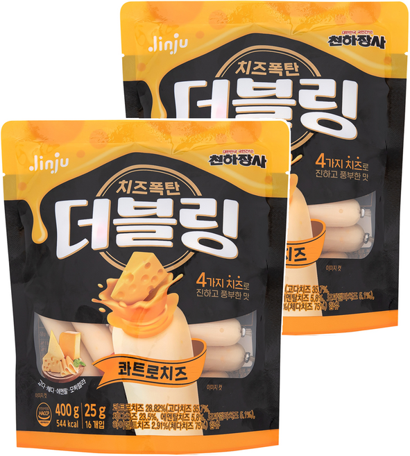 더블링 천하장사 콰트로치즈 소시지, 400g, 2개