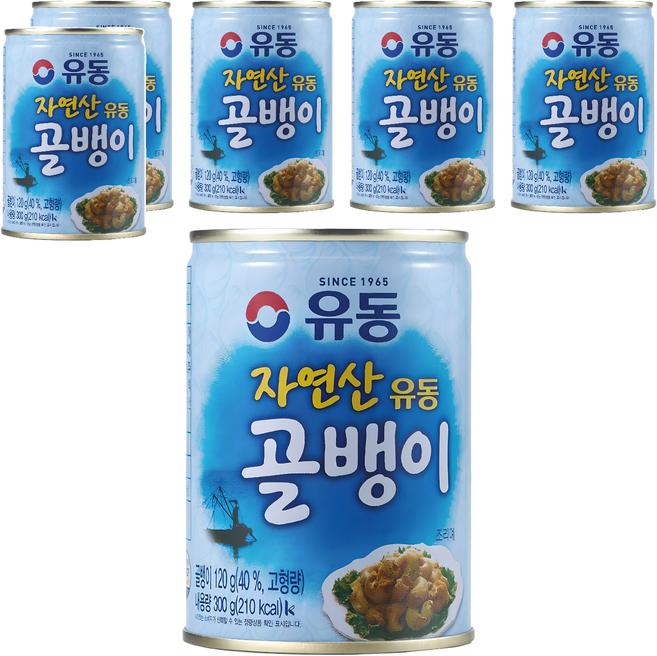 유동 자연산 골뱅이 통조림, 300g, 6개
