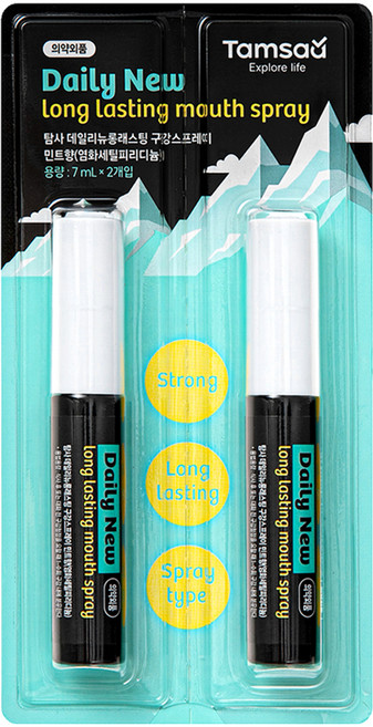 탐사 데일리뉴 롱래스팅 구강 스프레이 아이스민트, 7ml, 2개