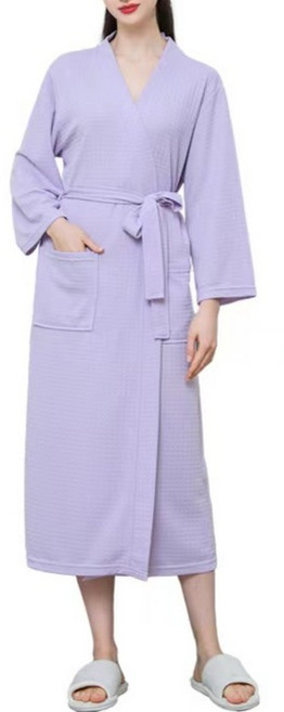 원이네 커플 와플 샤워 가운 XL, 퍼플, 1개