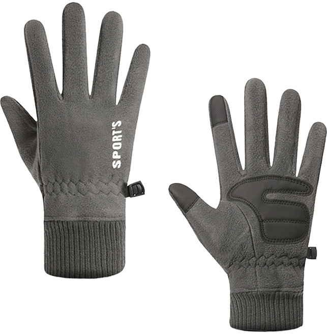 리버폭스 겨울 방한 오토바이 라이더 기모 장갑 남성용, 그레이