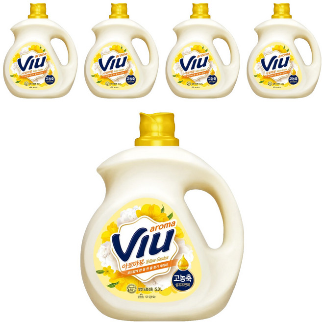 아로마뷰 고농축 섬유유연제 옐로우가든 본품, 5개, 5L