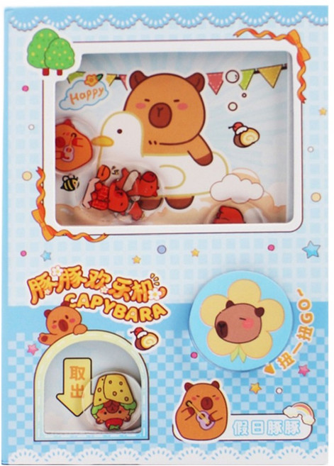 투데이리빙 귀여운 카피바라 미니 만년 다이어리 CD_OST_AL09, 블루(CD_OST_AL094L), 1개