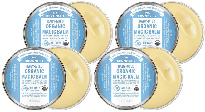 닥터브로너스 베이비 마일드 오가닉 매직밤 무향, 57g, 4개