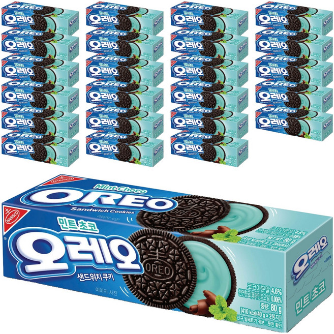 오레오 민트초코 쿠키, 80g, 24개