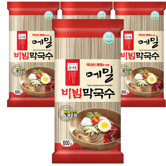 봉평촌 메밀 비빔 막국수, 600g, 4개