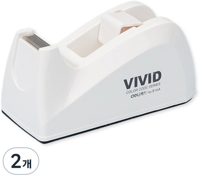 제이제이 테이프 디스펜서 커터기, 화이트, 2개