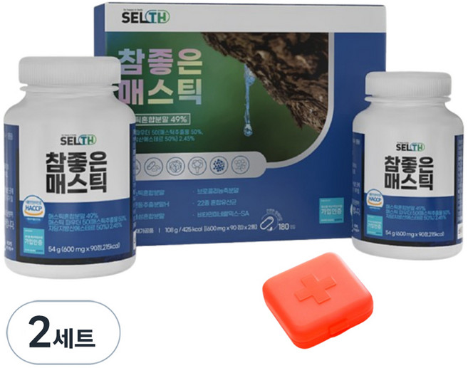 SELTH 참좋은 매스틱 + 알약 케이스 랜덤발송, 180정, 2세트