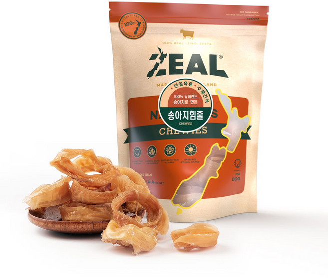 질 뉴질랜드산 강아지 수제 오래먹는간식, 송아지힘줄, 125g, 1개