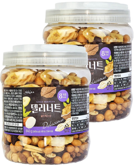 투데이넛 델리너트 믹스넛, 840g, 2개