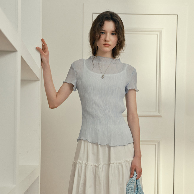 쥬시쥬디 여성용 모크넥 시어 블라우스 J1BL321D