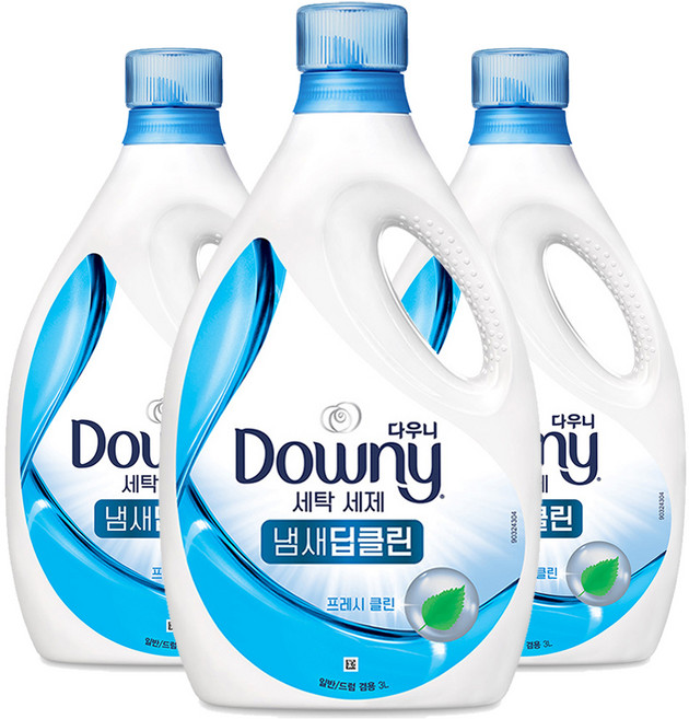 다우니 냄새 딥클린 프레시 클린 세탁세제 본품, 3L, 1개입, 3개