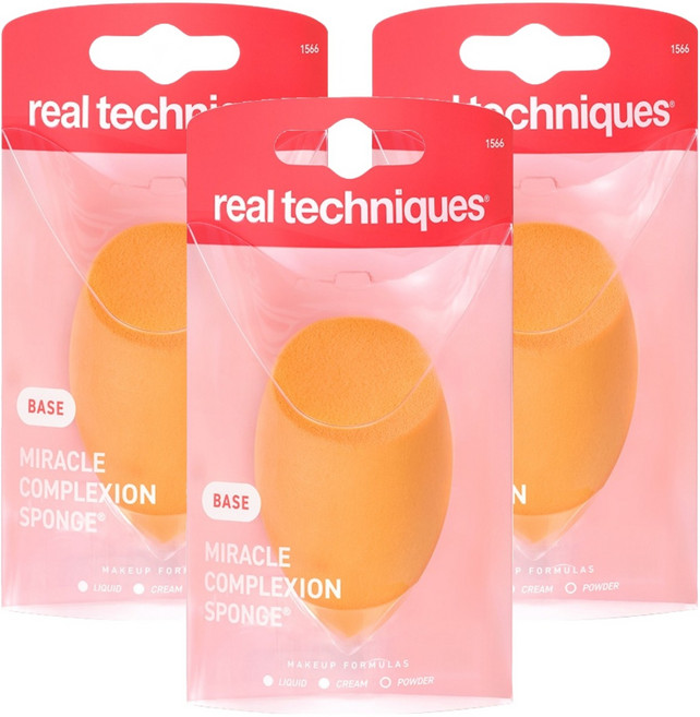 REAL TECHNIQUES 奇蹟完美妝感海綿, 3個, 單一顏色