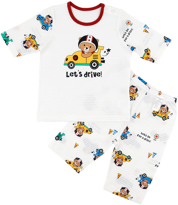 Maykids 小熊賽車手七分袖變色家居服上下套裝