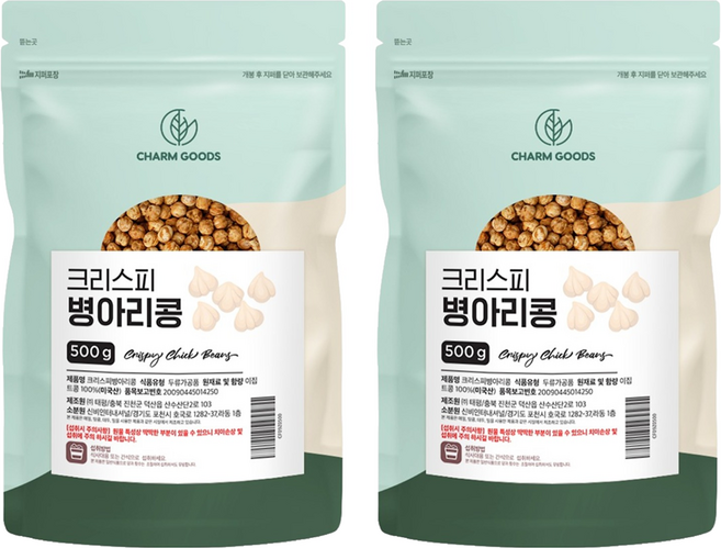 참굿즈 크리스피 병아리콩, 500g, 2개