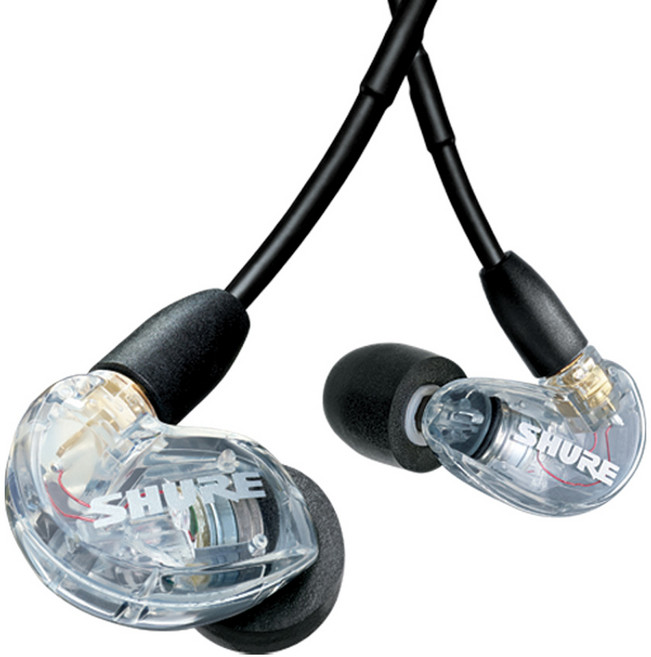 슈어 AONIC215-UNI 사운드 아이솔레이팅 이어폰 SE215DYCL+UNI-A, 클리어