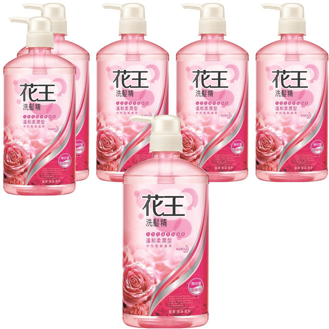 Kao 花王 洗髮精 溫和柔潤, 750ml, 6瓶