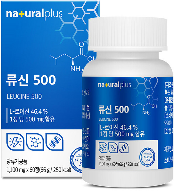 내츄럴플러스 류신 500, 60정, 1개