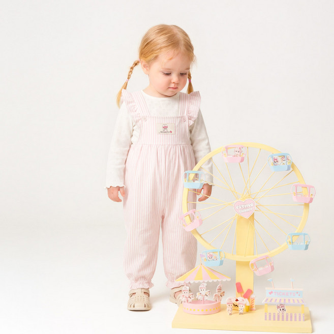 Esther Bunny Little 可愛氣球條紋吊帶褲