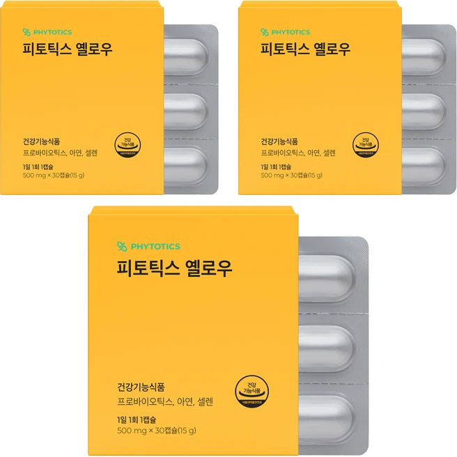 피토틱스 옐로우 유산균, 30정, 3개 - 쿠팡
