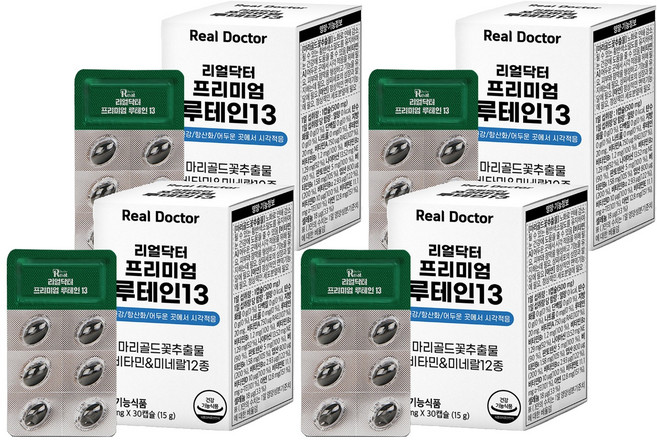 Real Doctor 優質13綜合葉黃維生素膠囊, 30錠, 4個