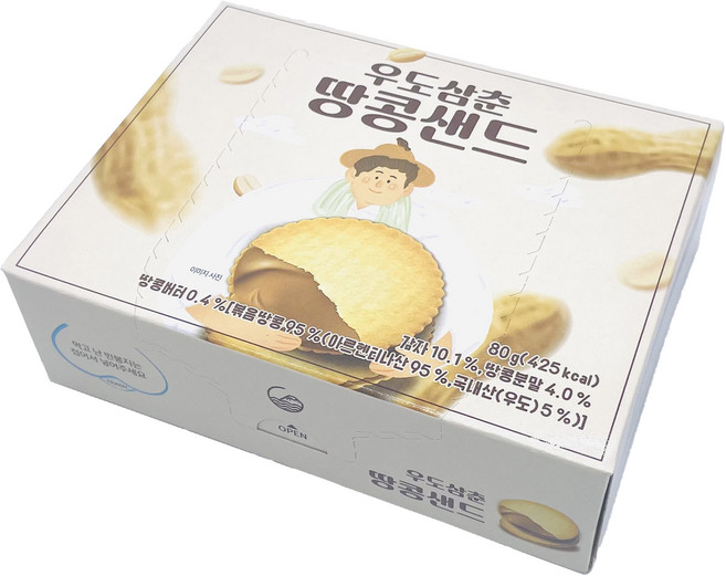 우도삼춘 땅콩샌드, 80g, 1개