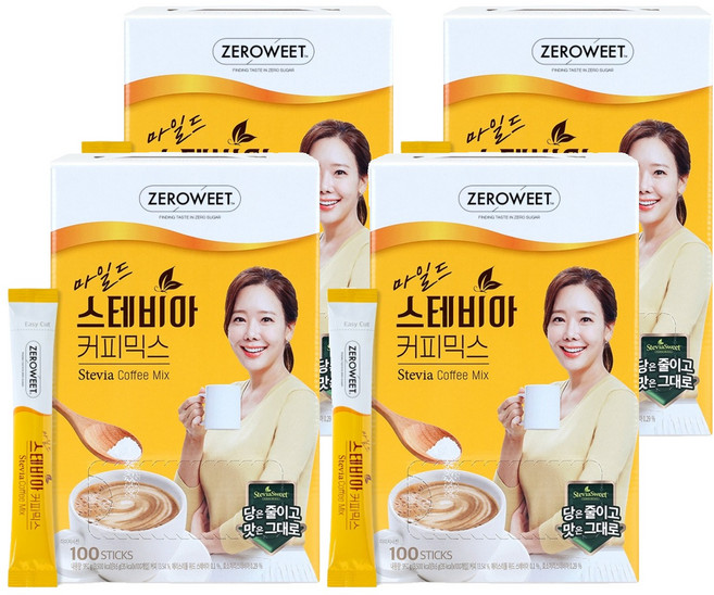 스테비아스위트 마일드 커피믹스, 9.6g, 100개입, 4개