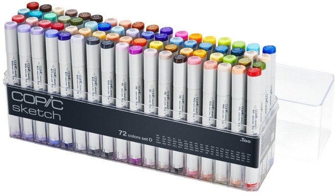 COPiC 酷筆客 雙頭素描彩色麥克筆 D, 72色, 1套