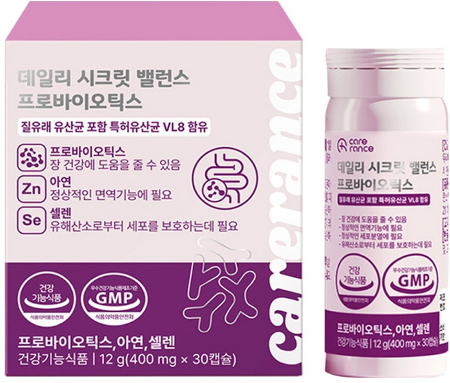 케어란스 데일리 시크릿 밸런스 프로바이오틱스 12g, 1개, 30정