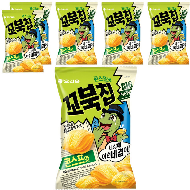 ORION 好麗友 烏龜玉米脆片 玉米濃湯口味, 80g, 6包