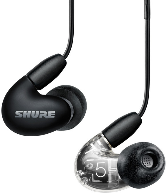 슈어 이어폰 AONIC 5 블랙 패시브노이즈캔슬링(PNC)