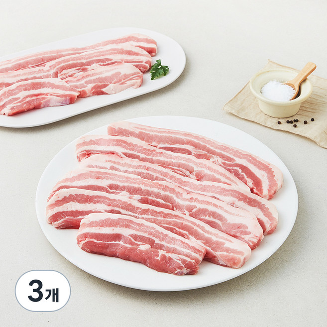 고급진 캐나다산 삼겹살 구이용 (냉장), 1kg, 3개