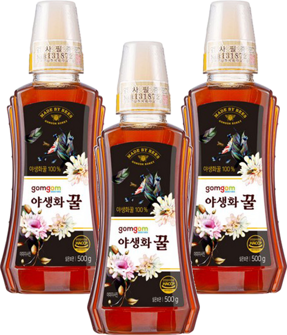 gomgom 野花蜜, 500g, 3瓶
