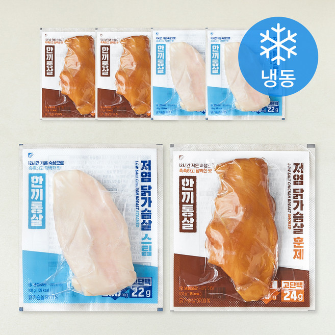 한끼통살 닭가슴살 저염 믹스 (냉동), 100g, 6개, 1개입