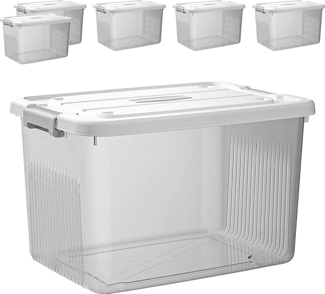 BangJiaShi 幫家適 透明整理箱, 透灰, 6個