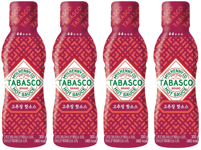 타바스코 고추장 핫소스, 4개, 300g