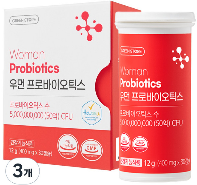 그린스토어 우먼 프로바이오틱스 유산균, 30정, 3개