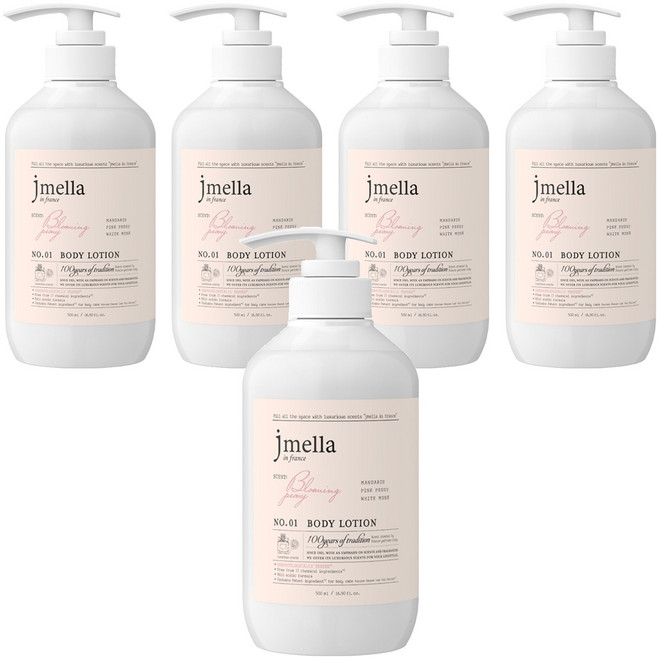 제이멜라 인 프랑스 블루밍 피오니 바디 로션 러블리 플로럴향, 500ml, 5개
