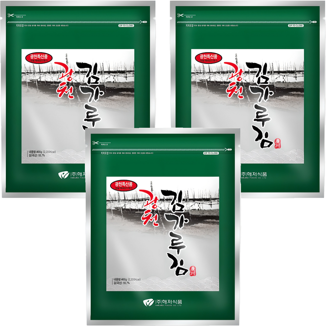 광천해저김 김가루김, 400g, 3개