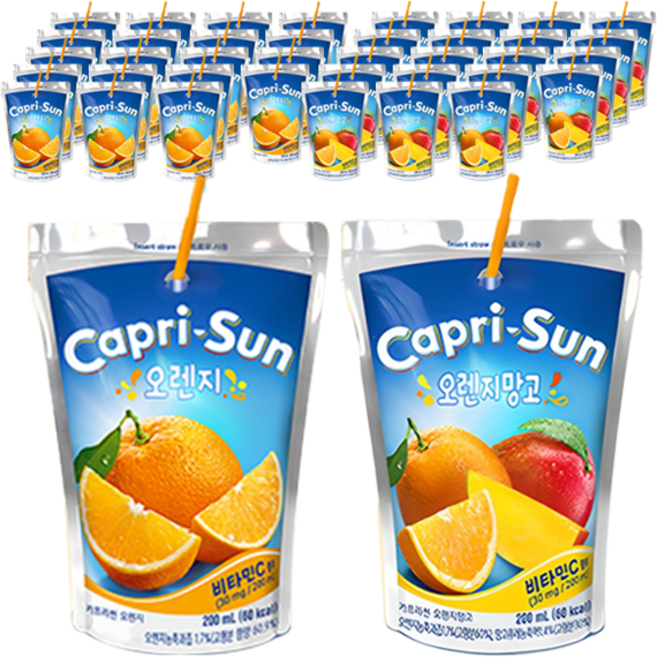 카프리썬 음료 오렌지 200ml 20p + 오렌지망고 200ml 20p, 1개