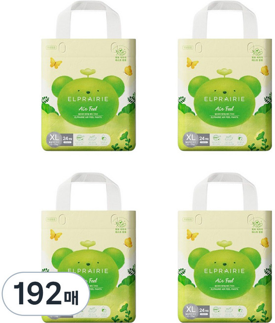 엘프레리 에어필 팬티형 기저귀 남여공용, 특대형(XL), 192매