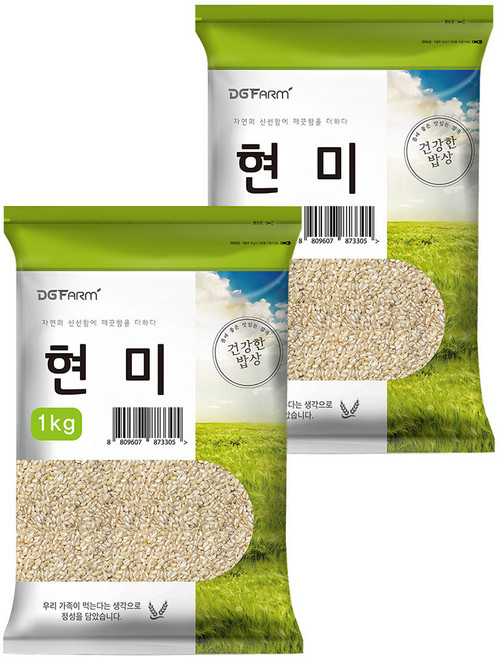 건강한밥상 국산 현미, 1kg, 2개
