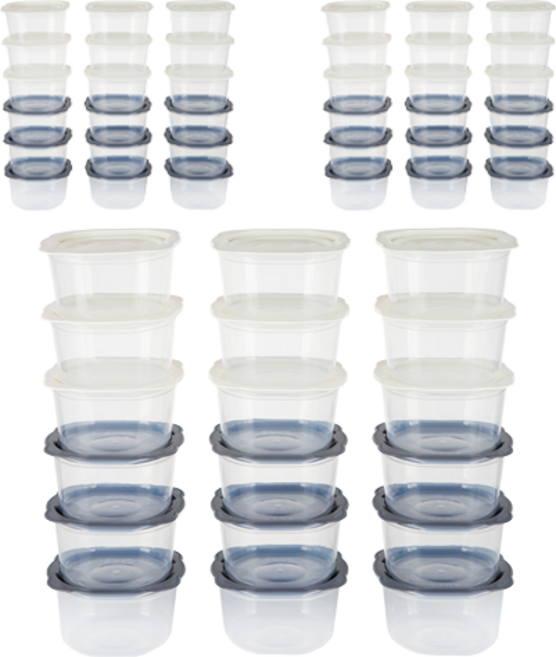 이지앤프리 이지콕 전자렌지용 밥보관용기 세트, 3세트, 그레이 460ml(9P) + 화이트 460ml(9P)