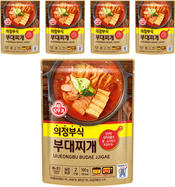 오뚜기 의정부식 부대찌개, 500g, 5개